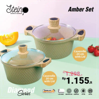 Steincooware Amber Set Caserole 20 Casserole 24 Diamond Series by Stein Cookware