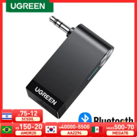 UGREEN AUX Bluetooth Receiver 3.5mm for car Portable Bluetooth Adapter for Car Bluetooth 5.0 for Home Stereo/Wired Headphones