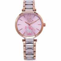 【HELLO KITTY】Hello Kitty 浪漫相遇時尚優質俏麗腕錶-半金-LK709LTPI