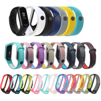 Silicone Watch Strap For Xiaomi Band 7 Two-Color Breathable Smart Watchband Replacement Bracelet for Xiaomi Mi Band 7 6 5 Straps