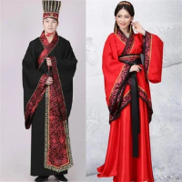 Chinese Couples Hanfu Costume Ancient Folk Stage Dance Han Dynasty Cosplay Clothing Man Song Dynasty Pricess Tang Suit Outfit