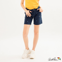 【Arnold Palmer 雨傘】女裝-棉麻海洋主題滿版短褲(藍色)