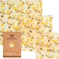Eco Friendly Beeswax Food Wrap Reusable Food Bee Wax Wrap Sandwich Cheese Fruit Wrap Cloth Beeswax Wraps Food Packaging