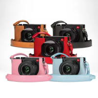 Roadfisher Genuine Real Leather Camera Bag Protect Case Cover Half Base Grip Shoulder Belt Neck Strap For Leica Q2 Q2M