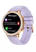 EGLANTINE 女士智慧手錶，鑲水晶，米蘭尼斯金屬錶帶 - 藍牙通話 - iOS/安卓系統