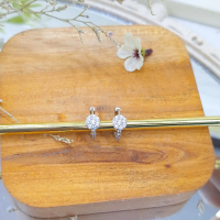 HD Silver Bogor - Anting Jepit Bulat Full Permata Variasi Polos - Silver 925 Lapis Emas Putih - Anti