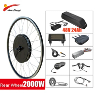 2000W 26" 700C Ebike Conversion Kit with Battery Rear Wheel Hub Motor Brushless Gearless Electric Motor for Adult Electica Kit