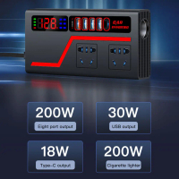 ตัวแปลง DC เป็น AC อินเวอร์เตอร์ 2000W หลายเอาท์พุทประสิทธิภาพที่แข็งแกร่งคุณสมบัติการป้องกันความปลอ