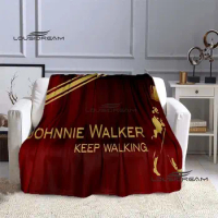 Johnnie Walker Whisky Blanket Fashion 3D Printing Flannel Throw Blanket Birthday Christmas Gift Bedroom Sofa Travel Warm Blanket