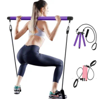 Yoga Pilates Bar Reformer Kit Yoga Pull Rods Home Gym Exercise Stick Bar with for Hipsline, Stretching, Muscle Toning