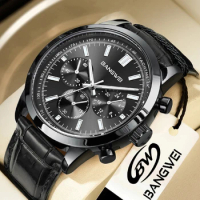 LIGE Fashion Watches Men Top Brand Luxury Quartz Watch For Men Leather Strap Waterproof Luminous Casual Men Wristwatches Clock