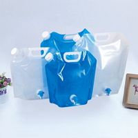 PS Mall【J401】水袋 塑料袋 裝水袋 蓄水袋 大容量 折疊手提儲水袋 加龍頭 5L