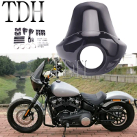 Tall Windshield 5.75'' Motorcycle Head Lamp Fairing Headlight Mask For Harley Dyna Sportster Street Glide Fat Bob Low Rider FXD