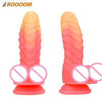 Realistic Silicone Dildo with Suction Cup, Ribbed &amp; Studded, Women Adult Sex Toy Adult Toys Huge Big Dildo