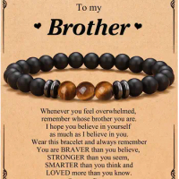Bracelets for Mens Gift - Natural Stone Bracelets for Dad Man Son Brother Valentines Anniversary Birthday Gifts for Men Boys