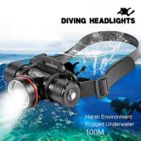L2 Sst40 Dh06 Underwater Diving Headlight With Head Band Multifunctional High Power Led Head Flashlight Torch