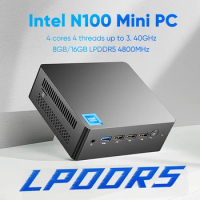 Topton D4 12th Gen Intel Mini PC Windows 11 Pro Intel N100 DDR5 4800MHz Pocket Mini Computer 1000M LAN HDMI 2.0 DP WiFi6 BT5.2