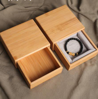 飾品收納盒 高檔簡約玉手鐲首飾盒禮品盒正方形小號抽屜便攜收納實木竹質盒子【林之舍】