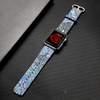 錶帶 蘋果apple watch3手表錶帶皮質iwatch2/1中國風民族圖騰腕帶男42 都市時尚