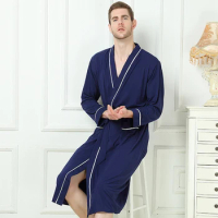 Spring Modal Dressing Gown for Men Women Pajama Soft Sleepwear Bathrobe Kimono Nightwear Summer Homewear Lovers V Neck Bath Robe