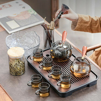 優樂悅~360度旋轉內膽逍遙壺 家用透黑色玻璃過濾花茶泡茶壺電陶爐煮茶壺手沖壺 茶壺