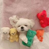 Cute Small Dog Squeaky Toys for Small Dogs Puppy Bear Shaped Squeak Toy for Cat Dogs Pet Supplies Pomeranian Teddy Shih Tzu Pug