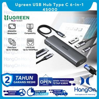 Ugreen 45000 USB Hub 6-in-1 USB Type C to USB-A USB3.0 HDMI 4K@60Hz USB-C PD Fast Charging 100W Spee