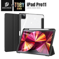 DD蘋果平板皮套 TOBY系列 iPad Pro11吋(2018/2020/2021)三折透明背蓋防摔保護殼 帶筆槽不含筆