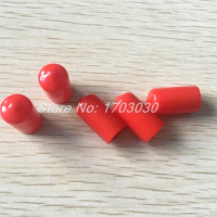 400 Pcs 24mm Height 12mm Inner Dia Round Tip Red PVC Insulated End Caps