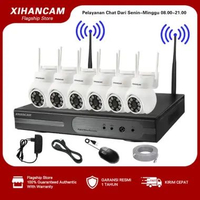 XIHANCAM 5MP Paket CCTV Wireless 10CH Kit Nirkabel Kamera CCTV NVR Wireless Komplit Siap Pasang 6 OU