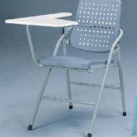 【ONE 生活】亞拉塑鋼學生椅(灰藍色補習椅附桌面)