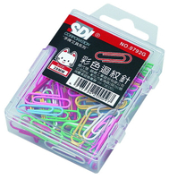 SDI 手牌 彩色迴紋針 28mm 90支 /盒 0792G（塑膠盒）