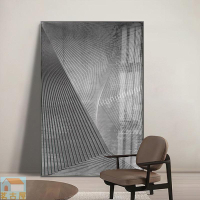 現代簡約黑白線條抽象裝飾畫客廳玄關壁畫工業風辦公室商業掛畫