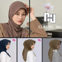 NUNUH CLASSIC ผ้าคลุมฮีญาบแบบสวมสำเร็จคลาสสิค ปัก Nu(L)