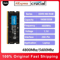 Crucial RAM 16GB 32GB DDR5 4800MHz 5600MHz 262-Pin SO-DIMM 1.1V CL40 CL46 For Dell Lenovo Asus HP Laptop Computer Memory Stick