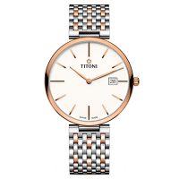 TITONI 梅花錶 纖薄系列 玫瑰金簡約機械腕錶 禮物 推薦 39mm / 82718SRG-606