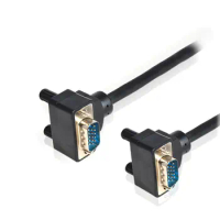 (200pieces/lot ) VGA To VGA cables Cabo 15pin 3+6 1.5m 3m 5m 10m Elbow design up to up 90 Degree Angled ,Order Customization