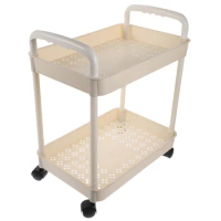 Cart with Wheels Organizer Mobile Storage Rack Book Shelves for Office Utility on