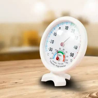 Standing Termometer Analog Bulat Alat Pengukur Suhu Kelembapan Udara Ruangan WMO YUTH-108