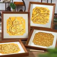 Handmade Imitation Engraving 3D Relief Painting Aluminum Foil Tin Foil Painting Frame Decoration Mat