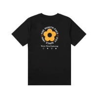 【The North Face 官方旗艦】北面兒童黑色吸濕排汗短袖T恤｜8DCVJK3(排汗衫)