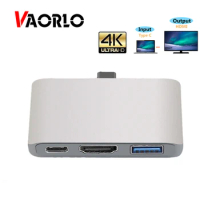 VAORLO Thunderbolt 3 Adapter USB Type C Hub HDMI-compatible 4K For Samsung Dex mode USB-C Dock with PD for MacBook