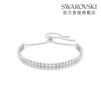 【施華洛世奇SWAROVSKI】Matrix Tennis 手鏈圓形切割 白色 鍍白金色 手鍊 手鐲 官方直營