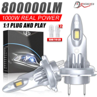 800000LM 1000W H7 LED Headlight Turbo LED Head Lamp Bulb High Power H7 8054 CSP Chip 1:1 Design Mini Size Fan Car Light Fog Lamp