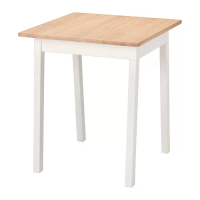 PINNTORP 桌子, 淺棕色/染白色, 65x65 公分