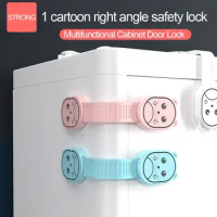 2Pcs/Set Multifunctional Cabinet Door Lock Fridge Lock Baby Anti-Pinch Child Safety Lock Cartoon Rabbit Drawer Lock