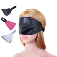 BDSM Bondage Leather Harness Eye Mask with Mystery Cover Nose Blindfold Goggles for Fetish Restrain Senses Adult Game Sex Toys