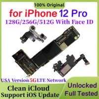 Free Shipping Original For iPhone 12 Pro Motherboard With Face ID 128G 256G Unlocked Main Logic Board Clean iCloud Tested Good