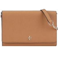 【TORY BURCH】EMERSON焦糖防刮皮革WOC皮夾/斜背包