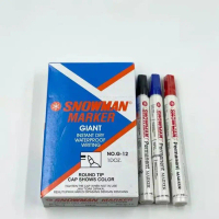 Spidol Permanen Snowman / Spidol Marker Snowman G 12 Hitam / Biru / Merah